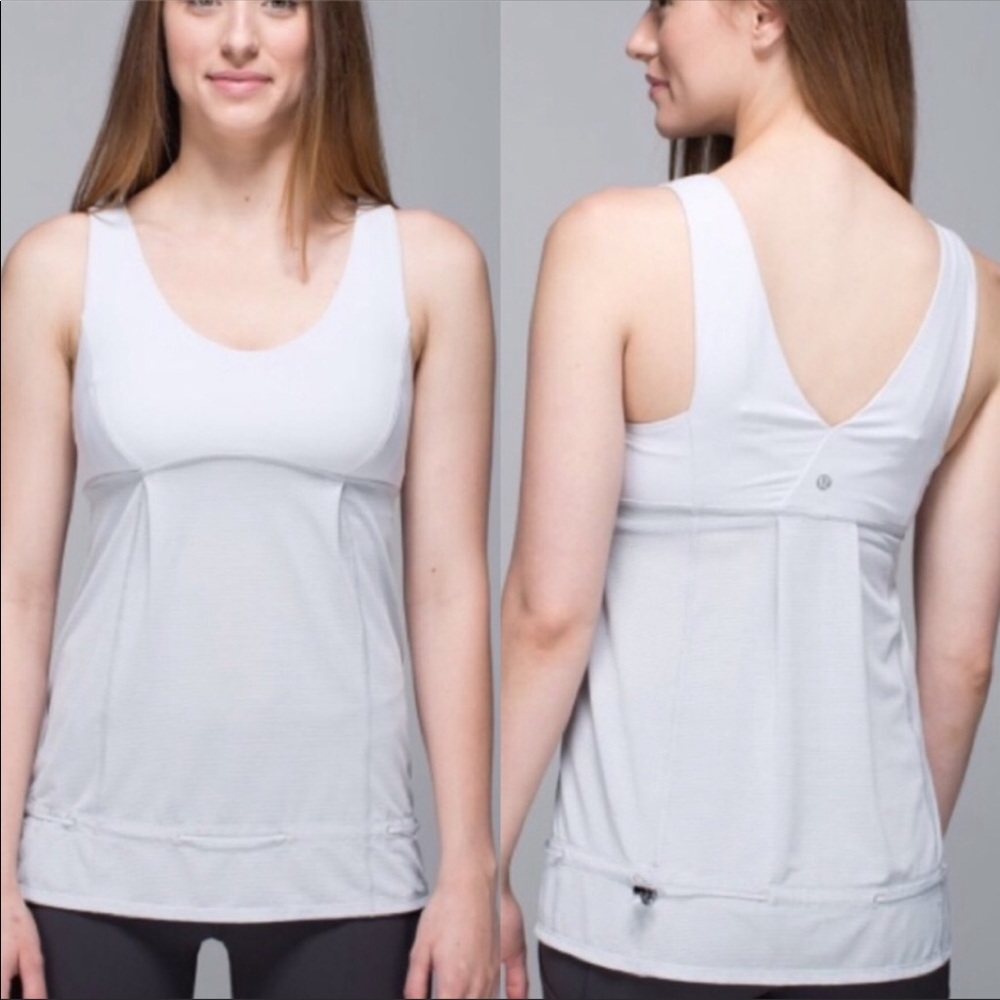 lululemon athletica White Tank Top with Scoop Neck